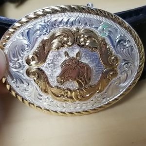 Women's black belt with buckle